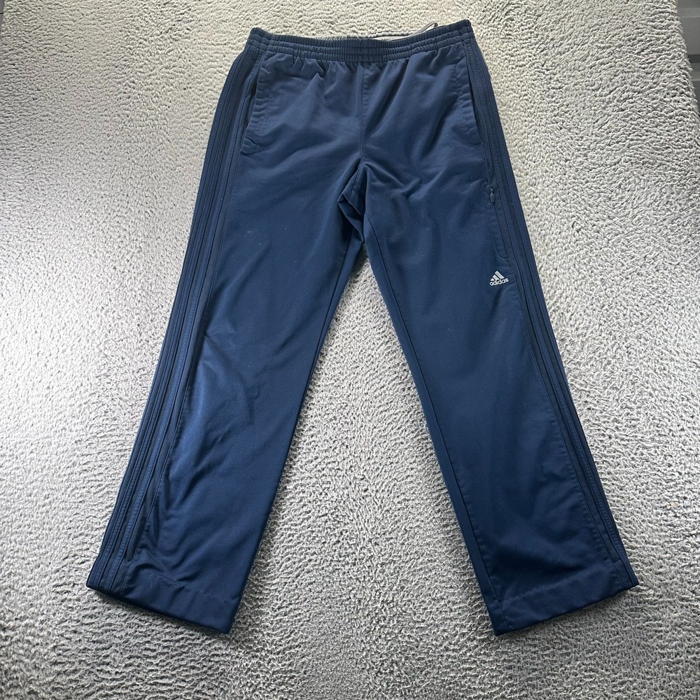 Vintage Adidas Sweatpants Men's L Blue Fleece Straight Performance Basketball